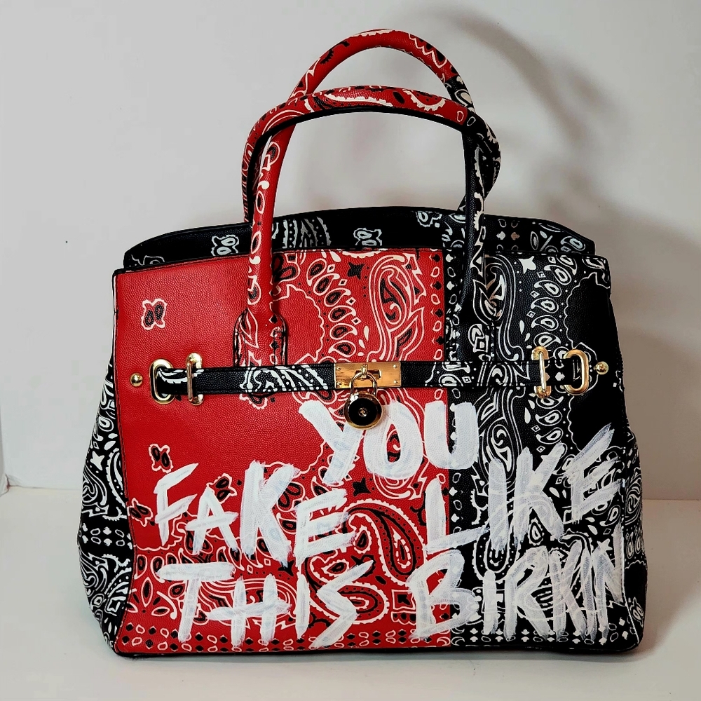 Red/Black Paisley Tote 35